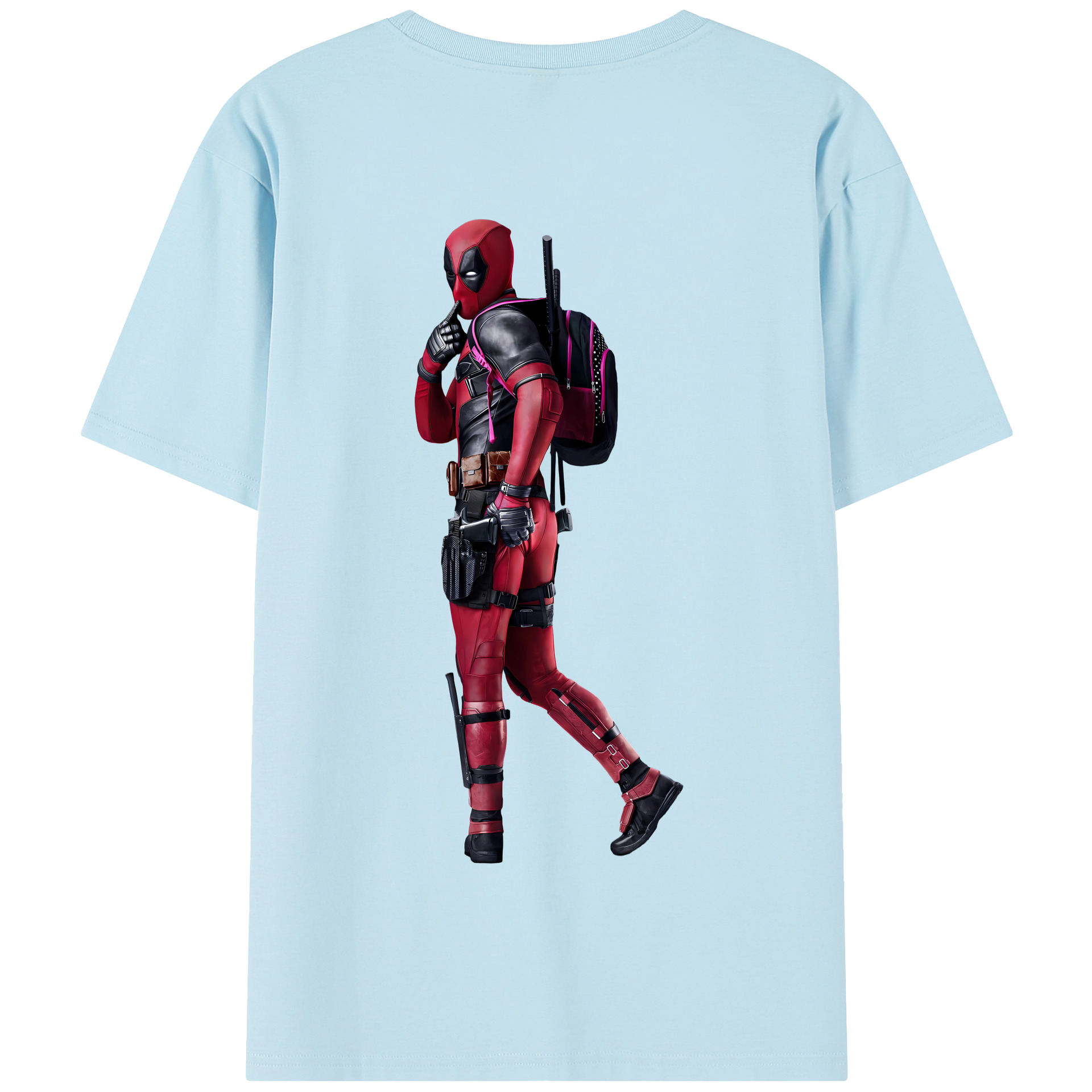 （画像用） Deadpool デッドプール 綿100％半袖Tシャツ（背面プリント）